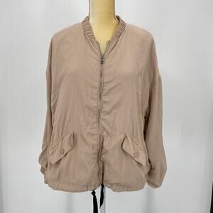 ZARA TRF Flowing Sateen Bomber Jacket Size M Full Zip Jacket Lightweight Layer
